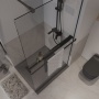 Душевая перегородка Niagara Nova NG-670-12ВLACK (120х195) черный матовый,стекло прозрачное,с полкой,1 место