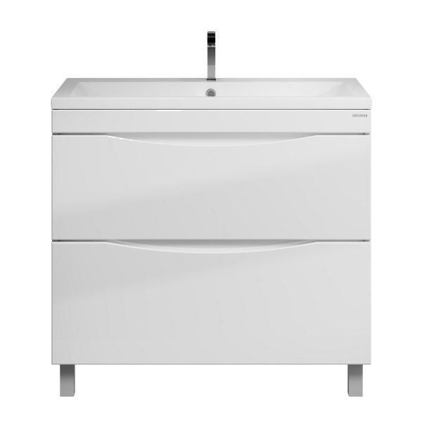 Тумба напольная "ВИСТА-90 см" с 2-я ящ. белый глянец (ум. Alice-90)