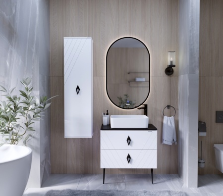 Тумба подвесная "ВИВА-70 см" с 2-я ящиками белый глянец (ум.GR-3016)