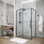 Душевое ограждение Grossman Galaxy 100.K33.01.130.21.00-200.K33.01.80.21.00 (130х80х195) раздвижная,черный матовый,стекло прозрачное,2 места