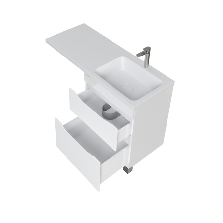 Тумба напольная "ВИЛАР-60" под стиральную машину с 2-я ящ. белая (ум. Камилла-120)