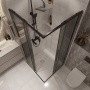 Душевое ограждение Niagara Nova NG-2823-34BLACK (90х90х195) квадрат,черный матовый,двери раздвижные,стекло тонированное,1 место