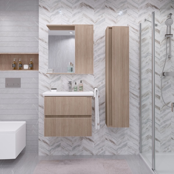 Шкаф-зеркало "ЮНИТ-70 см", универсал. кадена вуд