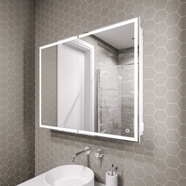 Шкаф-зеркало "МЕРКАДО-100 см" универсал. с LED подсветкой