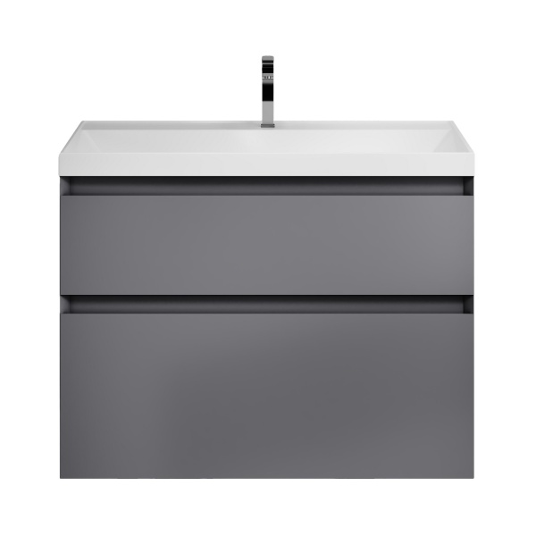 Тумба подвесная "МЕРКАДО-80 см" с 2-я ящ. графит матовая (ум. Classica-80)