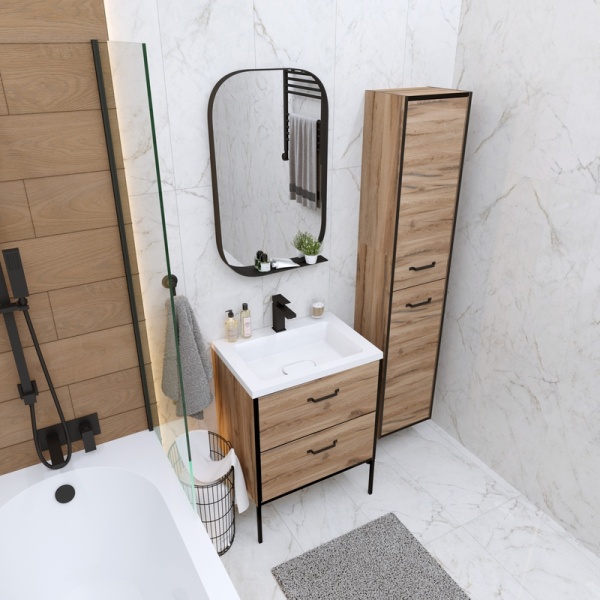 Тумба напольная "НЕРО-70 см" с 2-я ящ. альпийский дуб (ум.Модуль-70)