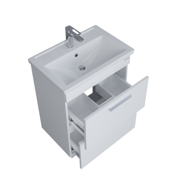 Тумба напольная "НЕО-60 см" с 2-я ящ. белая (ум.Фостер-60)