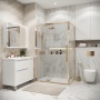 Душевое ограждение Grossman Cosmo 100.K33.02.120.32.00-200.K33.02.80.32.00 (120х80х195) раздвижная,золото сатин,стекло прозрачное,2 места