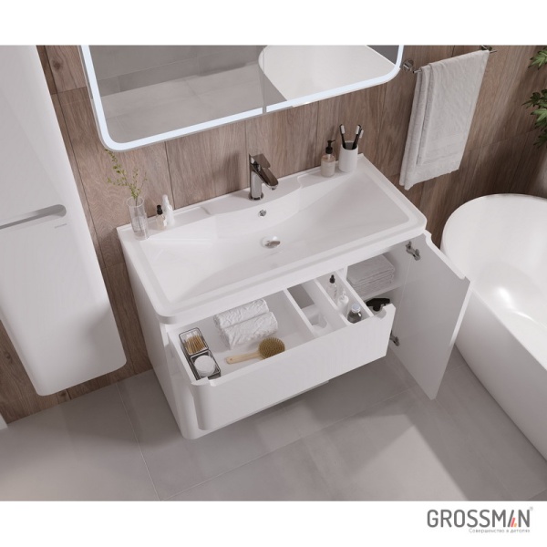 Тумба напольная Grossman АДЕЛЬ-100 см с 2-я ящиками белая