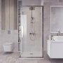 Душевое ограждение Grossman Cosmo 300.K33.02.9090.10.00 (90х90х195) квадрат,раздвижная,хром,стекло прозрачное, 1 место