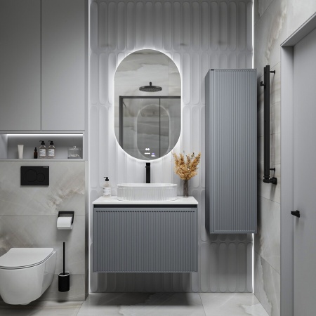 Тумба подвесная "КРИСТАЛЛ-80 см" с 1 ящ. графит матовая