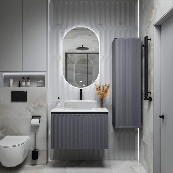 Пенал подвесной "КРИСТАЛЛ-35 см" универсальный графит матовый