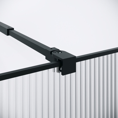 Душевая перегородка Niagara Nova NG-481-10FBLACK (100х200) черный матовый,стекло рифленое/тонированное,1 место