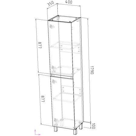 Пенал напольный "МЕРКАДО-40 см" универсальный, графит матовый
