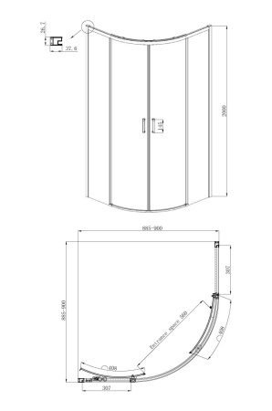Душевое ограждение Ambassador Queen 11011101