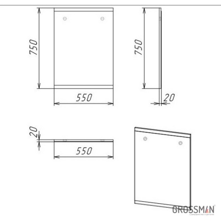 Зеркало Grossman БРУНО-55 см веллингтон