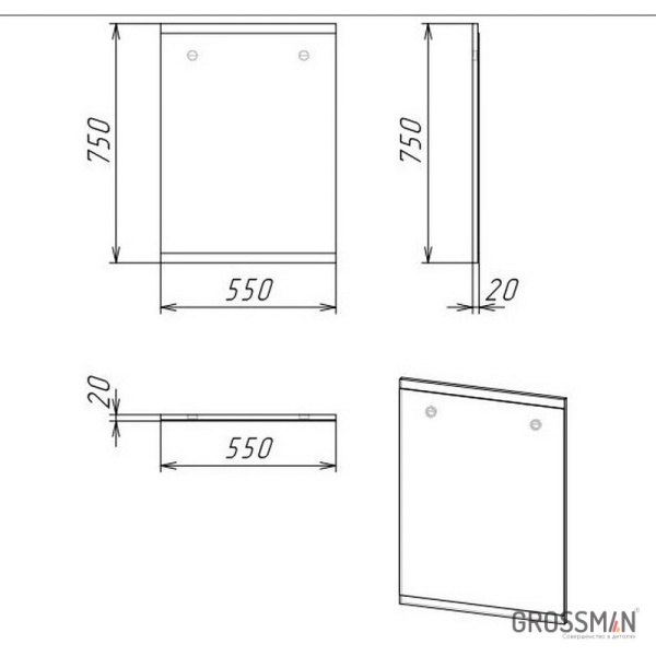 Зеркало Grossman БРУНО-55 см веллингтон