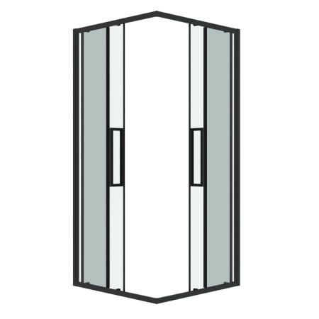 Душевое ограждение Grossman Cosmo 300.K33.02.9090.21.00 (90х90х195) квадрат,раздвижная,черный матовый,стекло прозрачное, 1 место