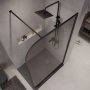 Душевая перегородка Niagara Nova NG-689-90TBLACK (90х200) черный матовый,стекло тонированное,1 место