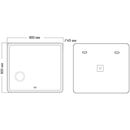 Зеркало Grossman Leo 90 169080 с подсветкой с сенсорным выключателем с подогревом