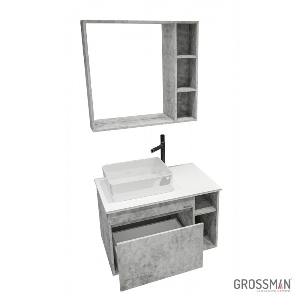 Тумба подвесная Grossman ФАЛЬКОН-80 см бетон