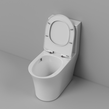 Унитаз напольный Grossman Thin Rim GR-5607SQ (656х370х796) тонкий ободок,белый с тонкой крышкой,микролифт,смыв торнадо,1 место