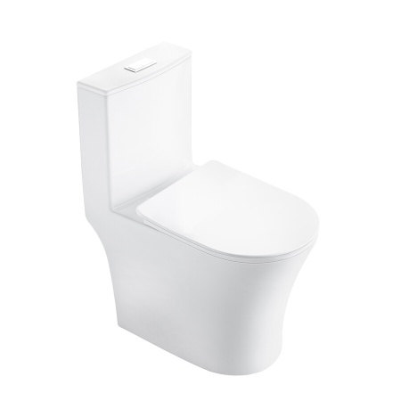 Унитаз напольный Grossman Thin Rim GR-5607SQ (656х370х796) тонкий ободок,белый с тонкой крышкой,микролифт,смыв торнадо,1 место