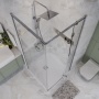 Душевое ограждение Niagara Nova NG-6632-34 (100х100х195) квадрат,хром,дверь распашная,стекло прозрачное,1 место