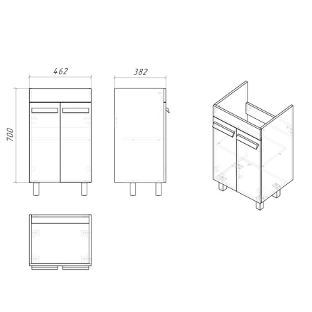 Тумба напольная "НЕО-50 см" белая (ум.Фостер-50)