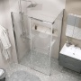 Душевое ограждение Grossman Pragma 100.K33.03.110.10.00-200.K33.03.100.10.00 (110х100х195) распашная,хром,стекло прозрачное,2 места