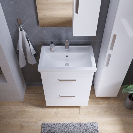 Тумба напольная "НЕО-60 см" с 2-я ящ. белая (ум.Фостер-60)