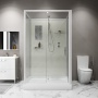 Душевая кабина Niagara Standart ST100/80/15Q/BK (100х80х200) прямоугольник,поддон 15см,распашная,проф.белый,без крыши,3 места