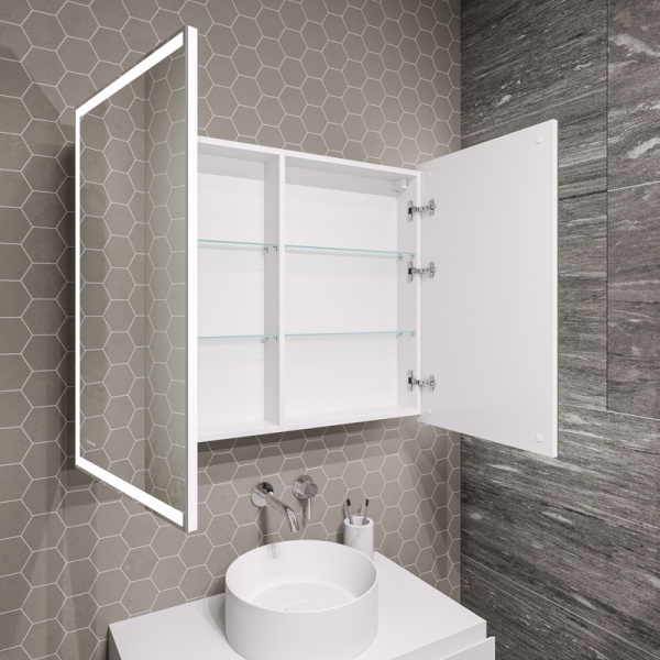 Шкаф-зеркало "МЕРКАДО-100 см" универсал. с LED подсветкой