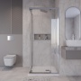 Душевое ограждение Niagara Nova NG-6635-34 (100х100х195) квадрат,хром,двери раздвижные,стекло прозрачное,1 место