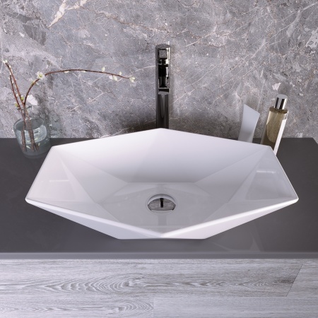 Раковина Grossman Diamond GR-3030 (600х415х130) белая,1 место