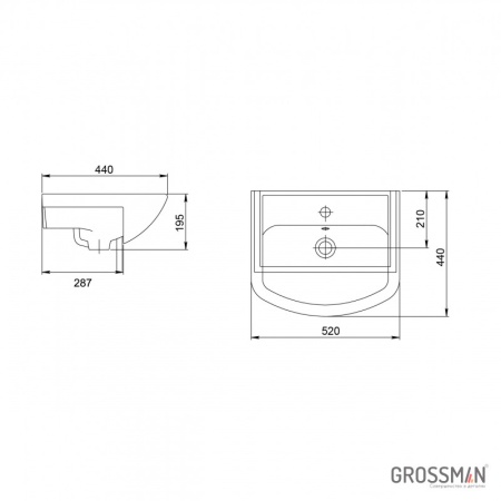 Комплект напольной мебели для ванной Grossman ЭКО-52 3 в 1