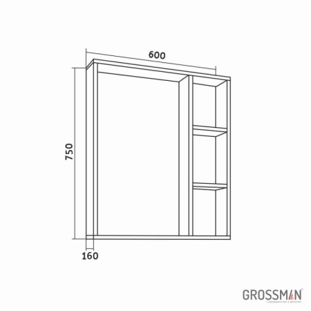 Тумба напольная Grossman ФЛАЙ-60 см дуб сонома/серая