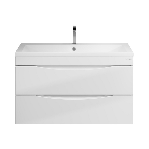 Тумба подвесная "ВИСТА-90 см" с 2-я ящ. белый глянец (ум. Alice-90)