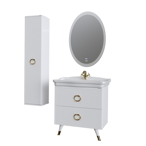 Тумба напольная "АТРИО-85 см" с 2-я ящ. белый глянец (ум.МОДЕРН-85)