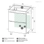 Тумба напольная "ВИСТА-58 см" с 2-я ящ. белый глянец (ум. Alice-58)