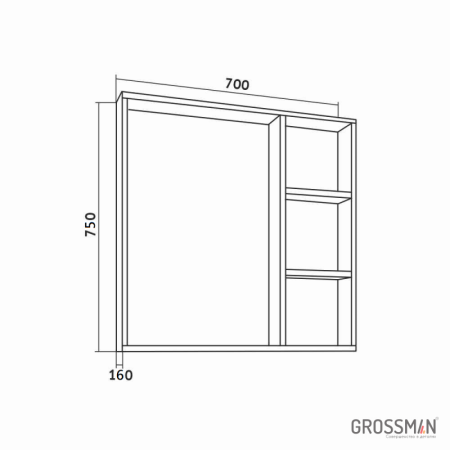 Тумба напольная Grossman ФЛАЙ-70 см дуб сонома/серая