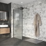 Душевая перегородка Niagara Nova NG-781-12BLACK (120х200) черный матовый,стекло эффект битого стекла,1 место