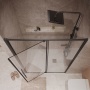 Дверь в нишу Niagara Nova NG-85-12AB (120х195) черный матовый,стекло прозрачное,дверь распашная,1 место
