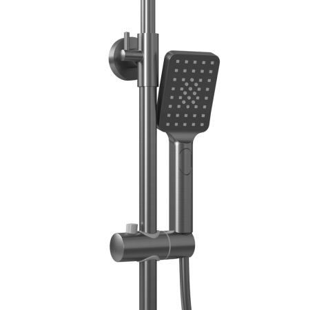 Душевая стойка Grossman Cosmo 500.K35.02.420 с верхним душем,ручной лейкой и смесителем,графит сатиновый,1 место