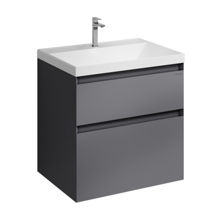 Тумба подвесная "МЕРКАДО-60 см" с 2-я ящ. графит матовая (ум. Classica-60)