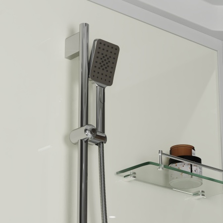Душевая кабина Niagara Standart ST100/80/15Q (100х80х215) прямоугольник,поддон 15см,распашная,проф.белый,3 места
