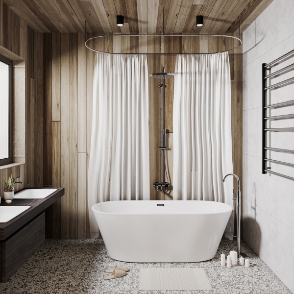 Ванна отдельностоящая Grossman Forta GR-1503 (170х75х58) цвет белый,1 место