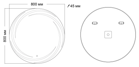 Зеркало Grossman Arma D800 80 x 80 см с подсветкой, сенсорный выключатель, гравировка, 158080