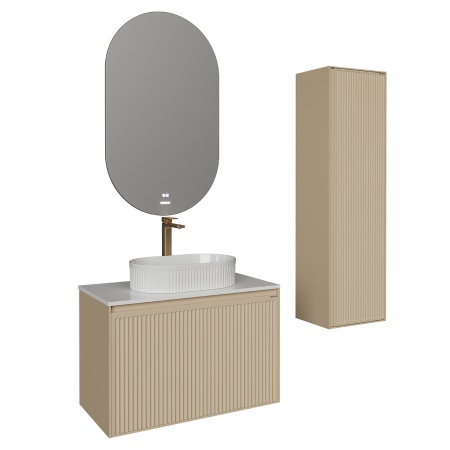 Пенал подвесной "КРИСТАЛЛ-35 см" универсальный беж. матовый