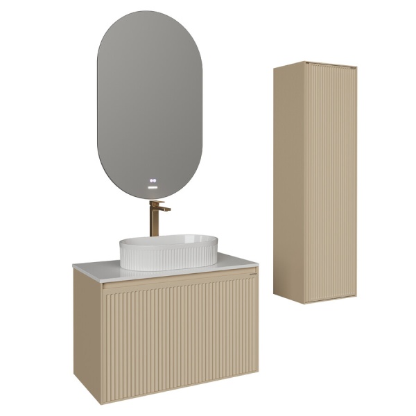 Пенал подвесной "КРИСТАЛЛ-35 см" универсальный беж. матовый